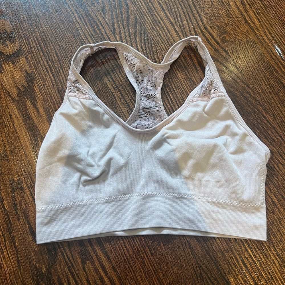 Pink sports bra
